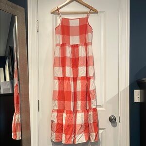 Lou & Grey Red and White Gingham Spaghetti Strap Maxi Sundress